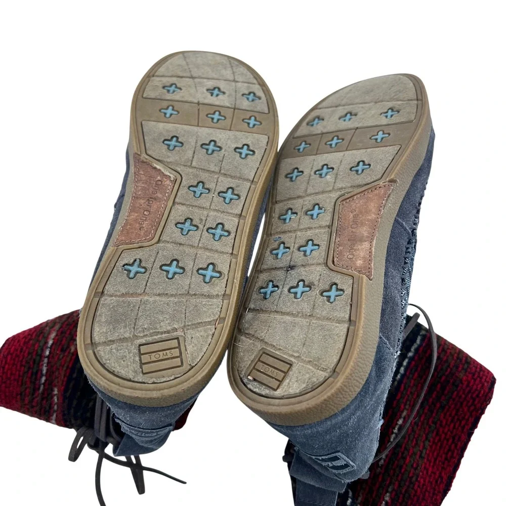 TOMS Nepal Grey‎ Suede Faux Fur Lined Woven Mid Calf Boots Womens 8 300614